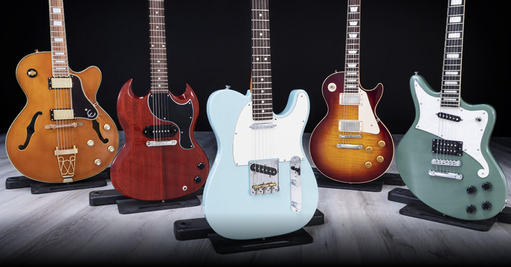 Os diversos shapes/formatos e modelos de guitarra